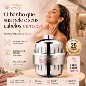 Filtro de Chuveiro 25 Estágios Zeo Purific™ | A Água Pura Que Você Merece