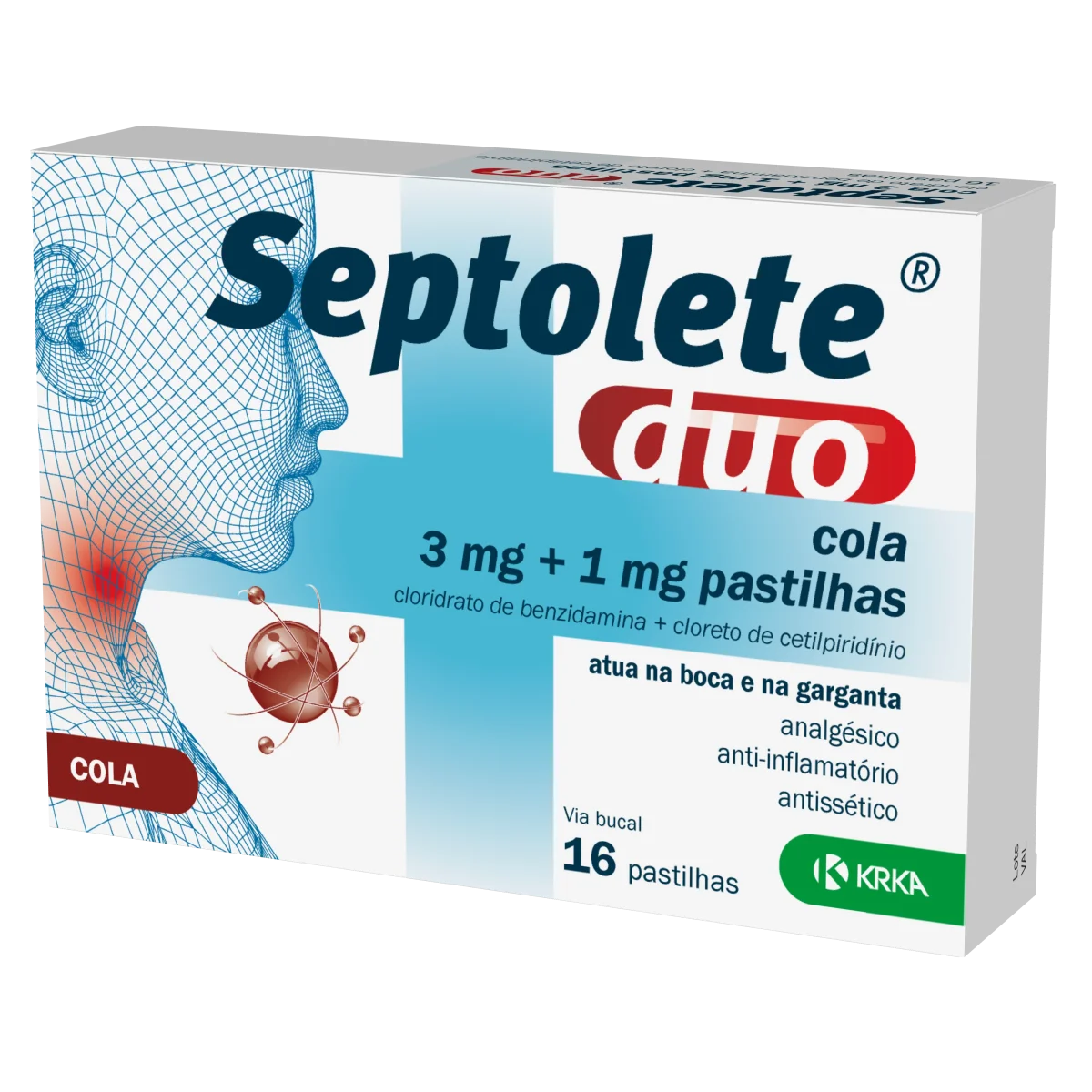 Septolete Duo Cola 3mg+1mg 16 pastilhas