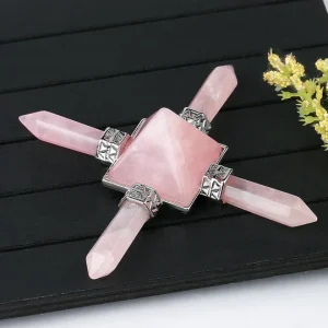 Pirâmide de Quartzo Rosa Geradora de Energia - Frequência de Amor