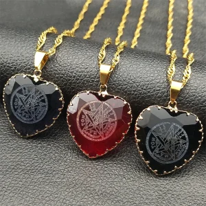 Colar Tetragrammaton com Pentagrama Hebraico | Joia Judaica em Aço Inoxidável - SacredHeart™