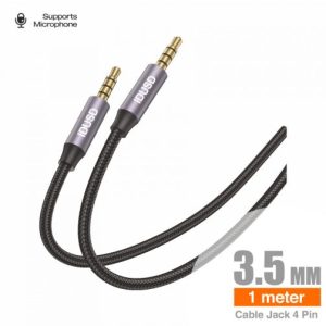 Cabo de Áudio de Nylon 3,5mm 4Pin M/M 1M – C203A