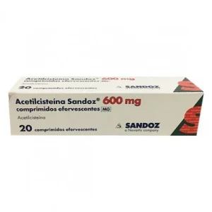 Acetilcisteína Sandoz MG, 600 mg x 20 comp eferv